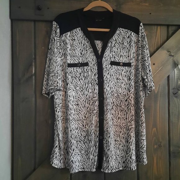 Elie Mccarthy Tops Elie Mccarthy Woman Plus Size 3x Slinky Black